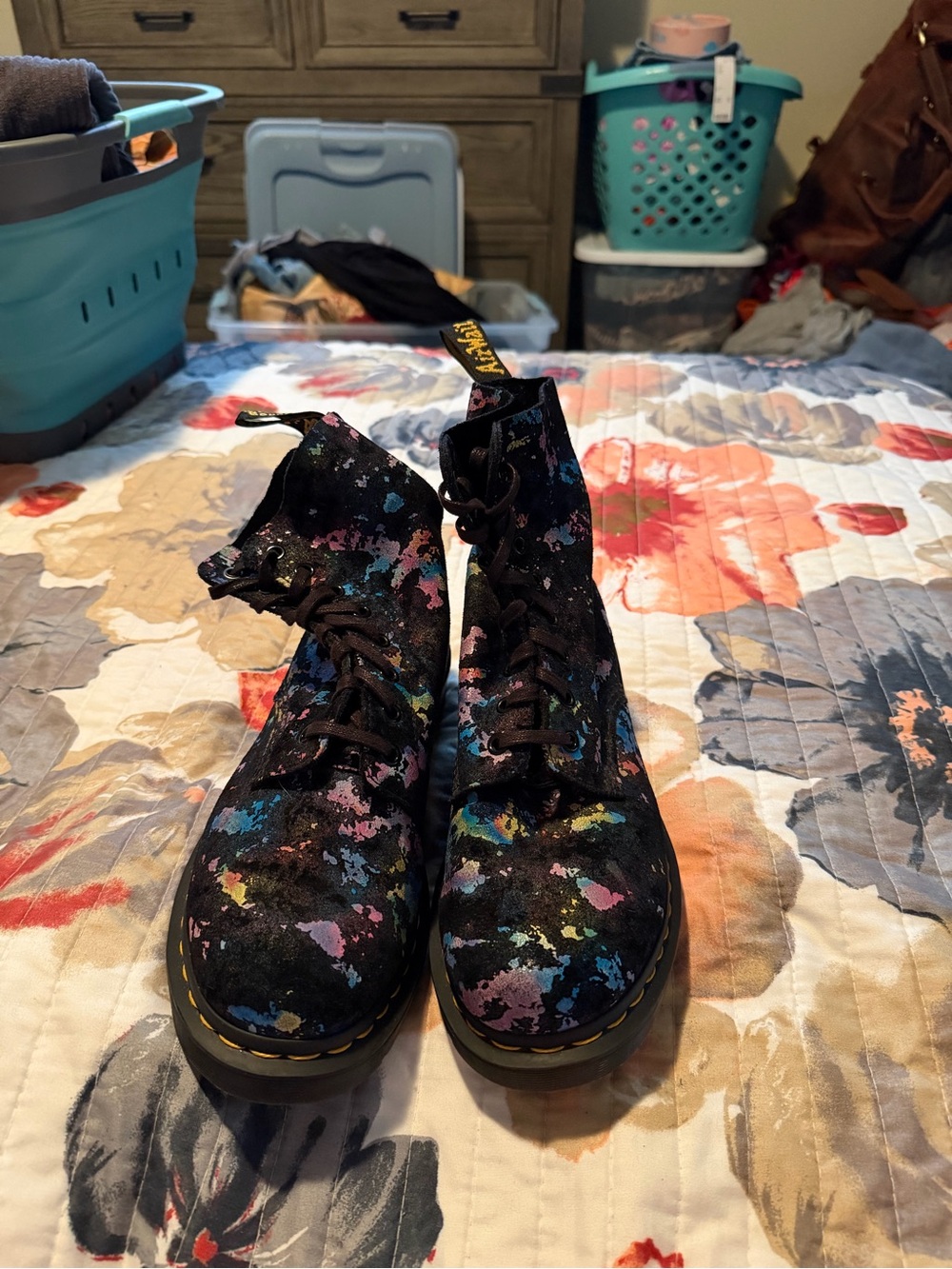 NWOT Dr. Marten’s 1460 Pascal Tutti Frutti Black Suede Boots - Picture 2 of 5